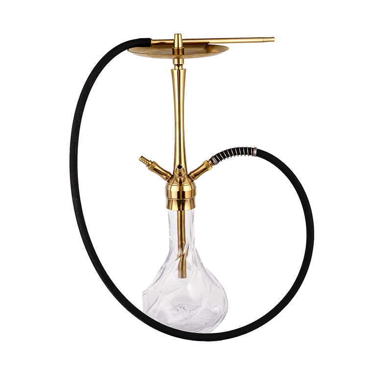 Hookah Cruach Dhosmálta Ceithre Pholl Órga Patrúnachta Gloine Trédhearcach 64cm