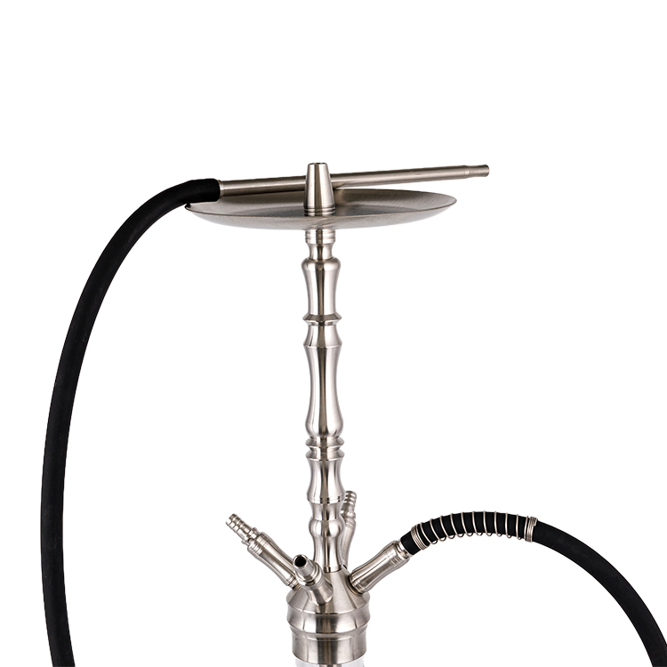 Hookah Ceithre Poll Cruach Dhosmálta Silver Gloine Patrúnáilte 64cm