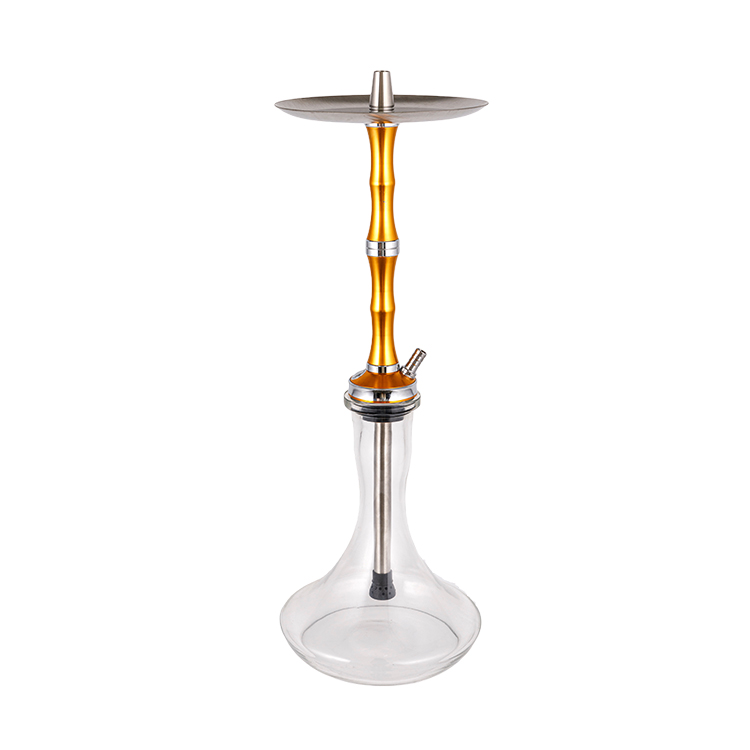 Gloine Pclear Alúmanam Cruach Dhosmálta Poll Aonair Rose Gold Hookah 56cm