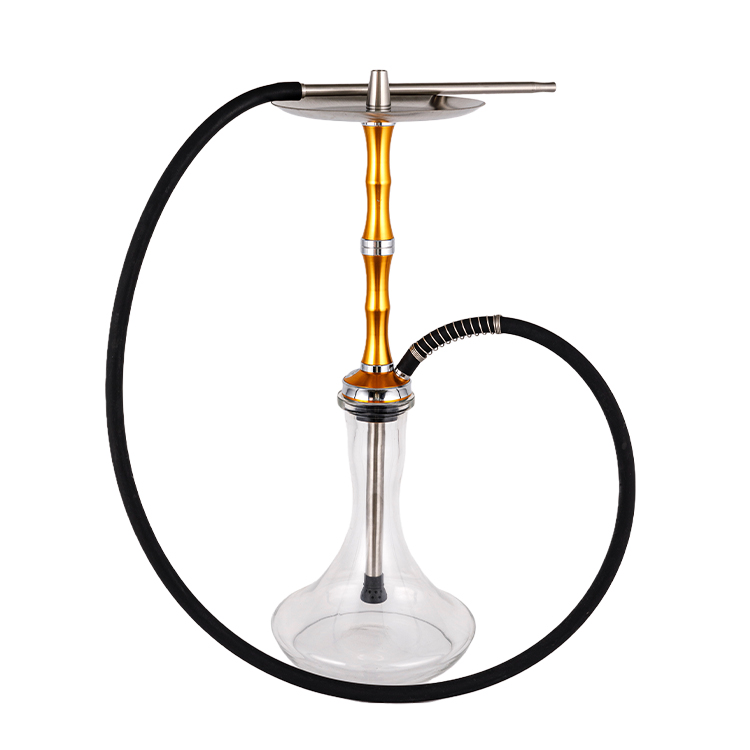 Gloine Pclear Alúmanam Cruach Dhosmálta Poll Aonair Rose Gold Hookah 56cm