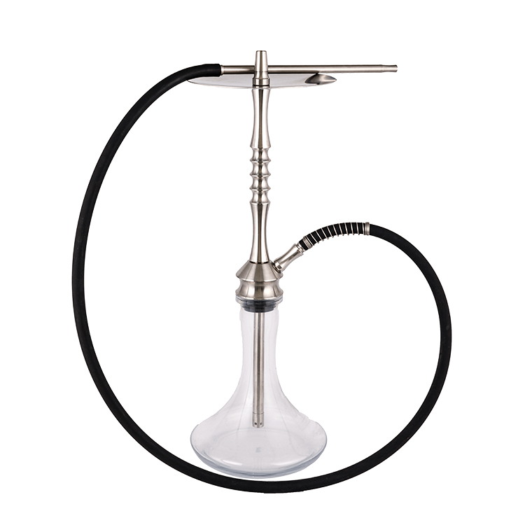 Gloine Trédhearcach Silver Cruach dhosmálta Miotal Tube-2 Poll Aonair Hookah 68cm