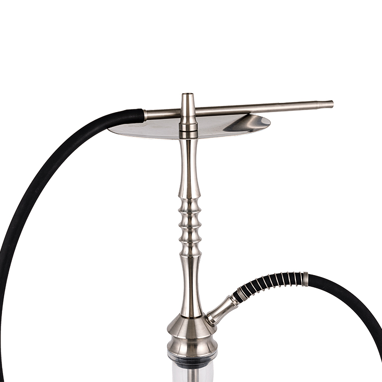 Gloine Trédhearcach Silver Cruach dhosmálta Miotal Tube-2 Poll Aonair Hookah 68cm