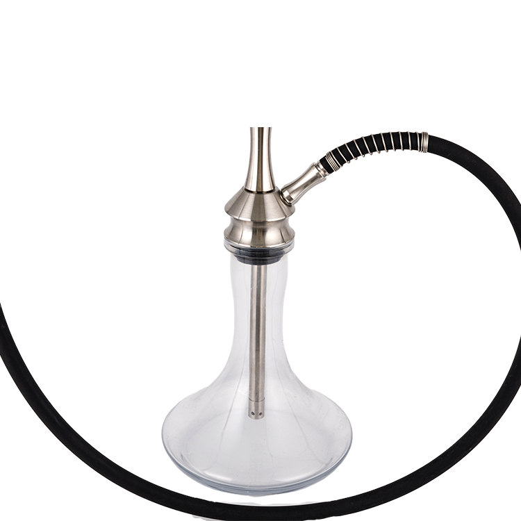 Gloine Trédhearcach Silver Cruach dhosmálta Miotal Tube-2 Poll Aonair Hookah 68cm