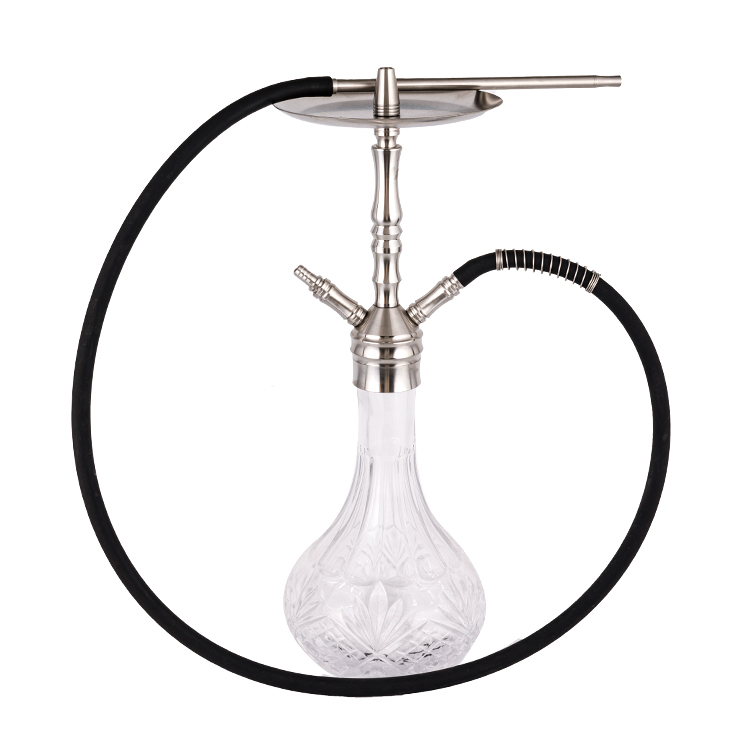 Hookah Dhá Pholl Cruach Dhosmálta Silver Gloine Patrúnáilte 57cm