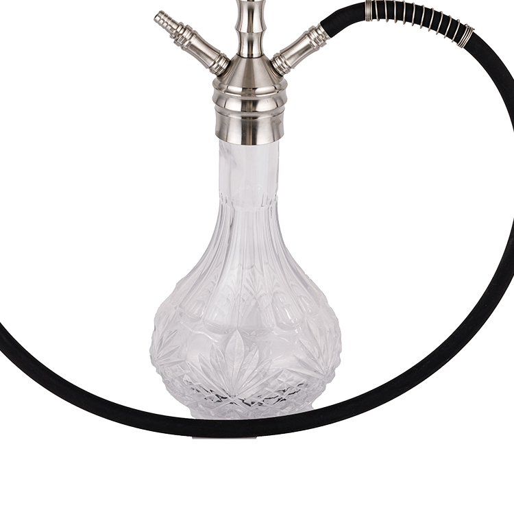 Hookah Dhá Pholl Cruach Dhosmálta Silver Gloine Patrúnáilte 57cm