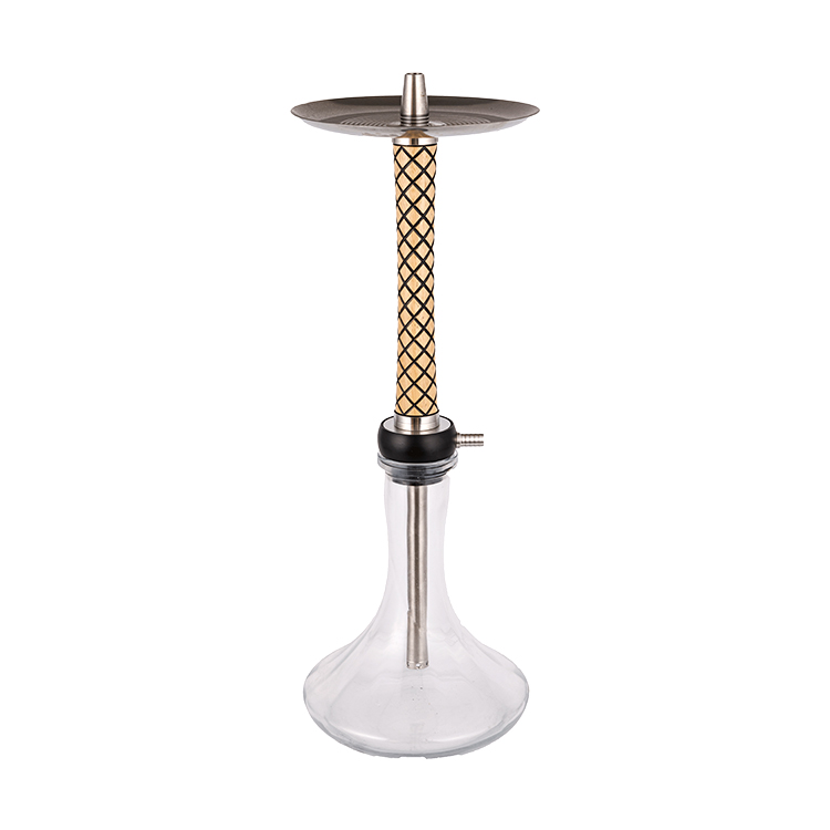 Adhmad Gloine Trédhearcach+Pom+Píopa Adhmaid Cruach Dhosmálta-1 Hookah Aonpholl 58cm