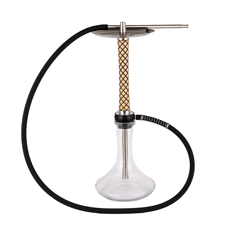 Adhmad Gloine Trédhearcach+Pom+Píopa Adhmaid Cruach Dhosmálta-1 Hookah Aonpholl 58cm