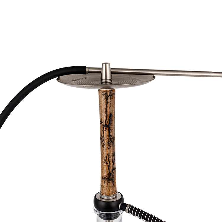 Adhmad Gloine Trédhearcach+Pom+ Feadán Adhmaid Cruach Dhosmálta-2 Hookah Aonpholl 58cm