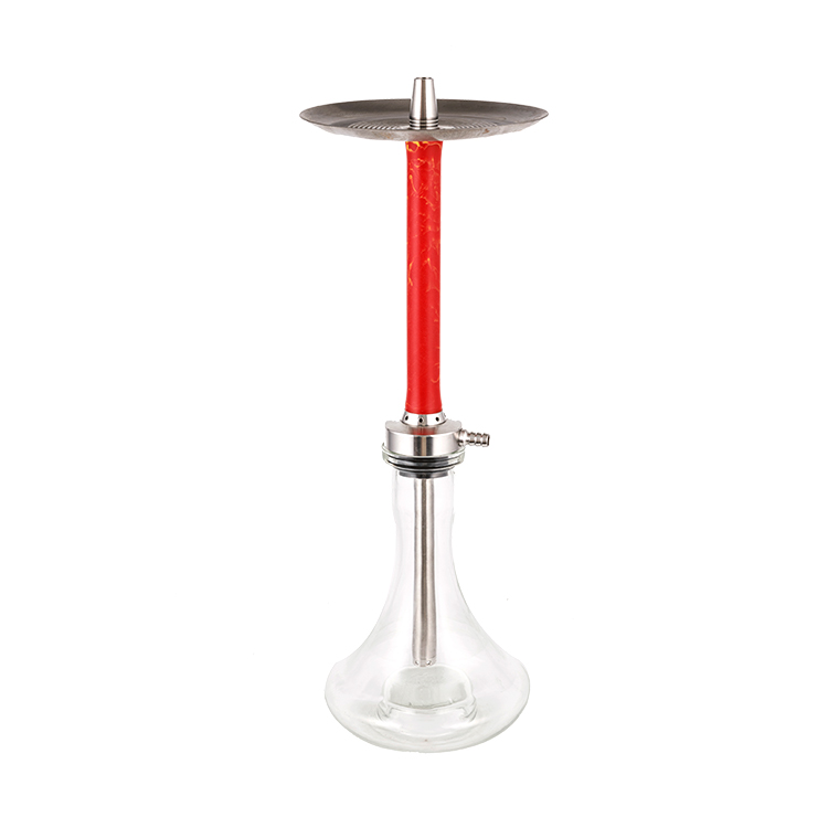 Tube Roisín Dearg Gloine Trédhearcach Poll Aonair Hookah 58cm