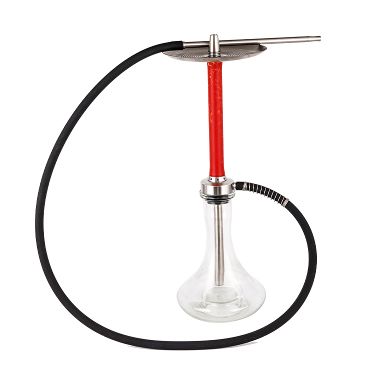 Tube Roisín Dearg Gloine Trédhearcach Poll Aonair Hookah 58cm