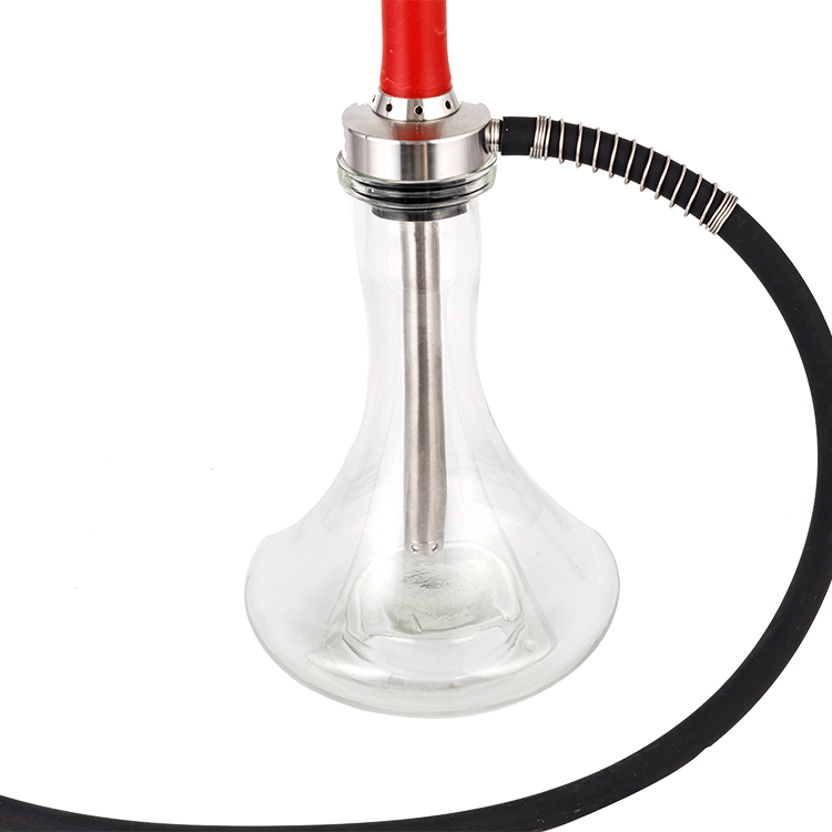 Tube Roisín Dearg Gloine Trédhearcach Poll Aonair Hookah 58cm