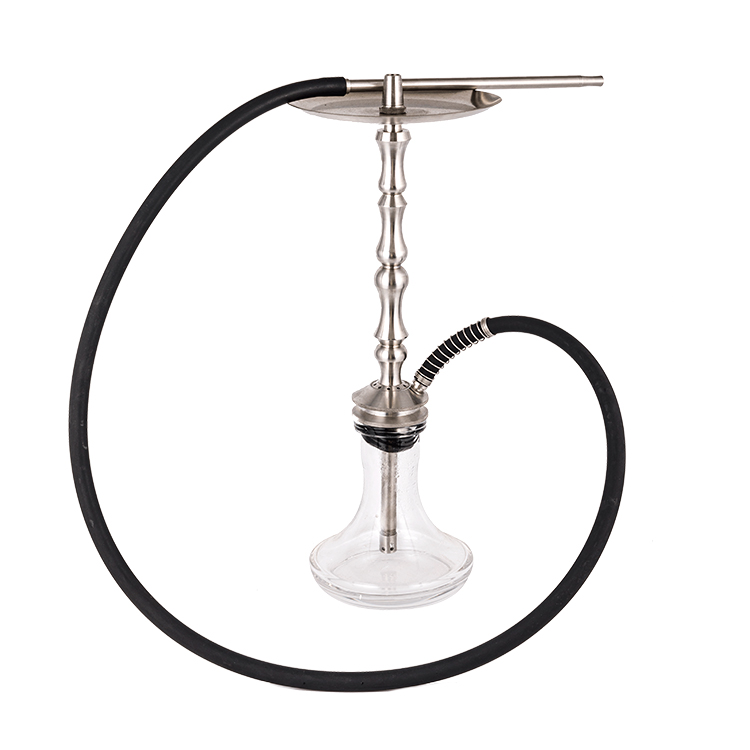 Gloine Trédhearcach Silver Cruach dhosmálta Miotal Tube-3 Aonair-Poll Hookah 64cm