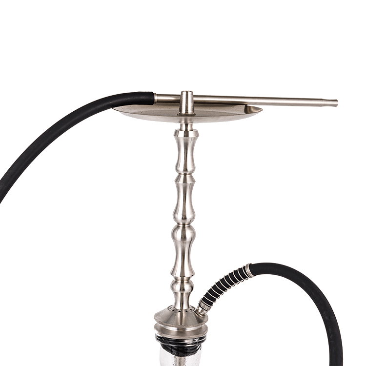 Gloine Trédhearcach Silver Cruach dhosmálta Miotal Tube-3 Aonair-Poll Hookah 64cm