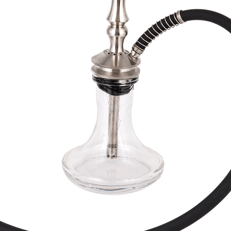 Gloine Trédhearcach Silver Cruach dhosmálta Miotal Tube-3 Aonair-Poll Hookah 64cm