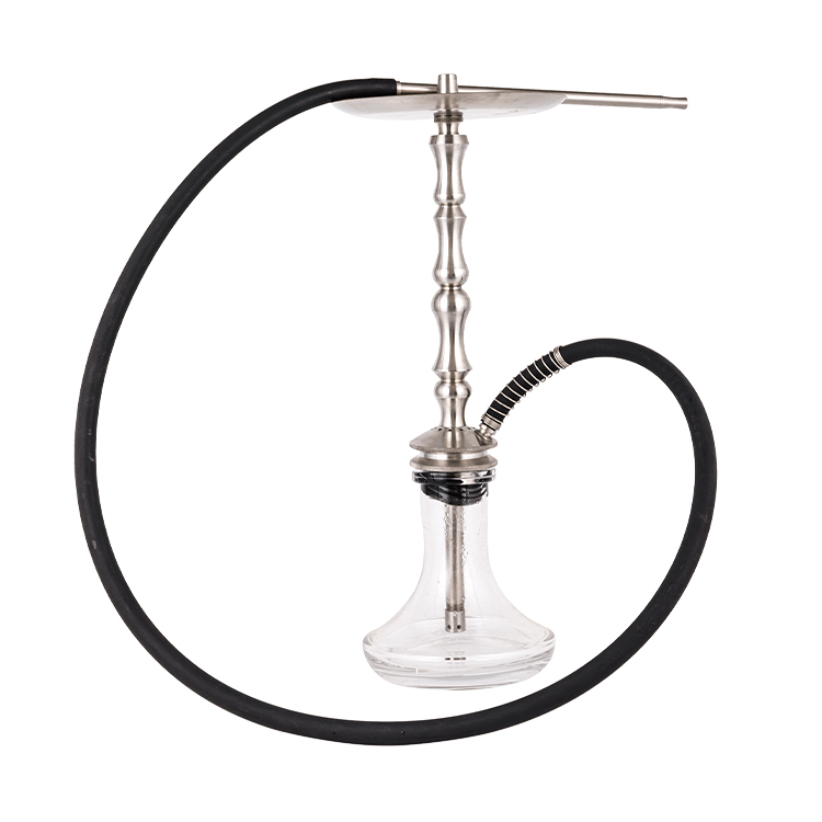 Gloine Trédhearcach Silver Cruach dhosmálta Miotal Tube-3 Aonair-Poll Hookah 64cm