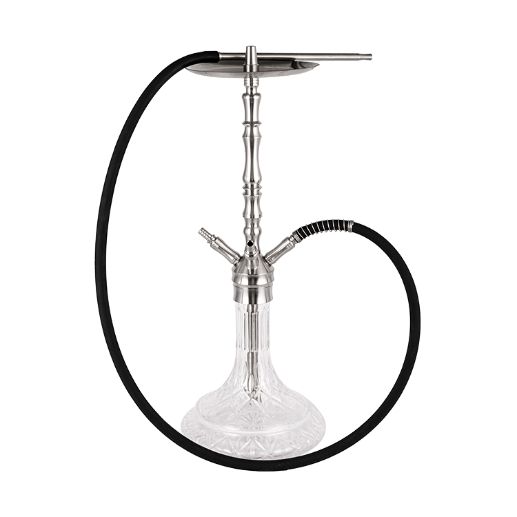 Silver Clear Cruach Dhosmálta Agus Móitíf Gloine Ceithre Poll Hookah 64cm