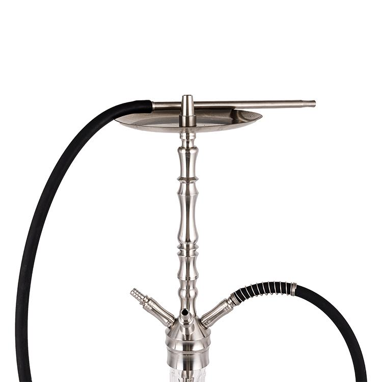 Silver Clear Cruach Dhosmálta Agus Móitíf Gloine Ceithre Poll Hookah 64cm