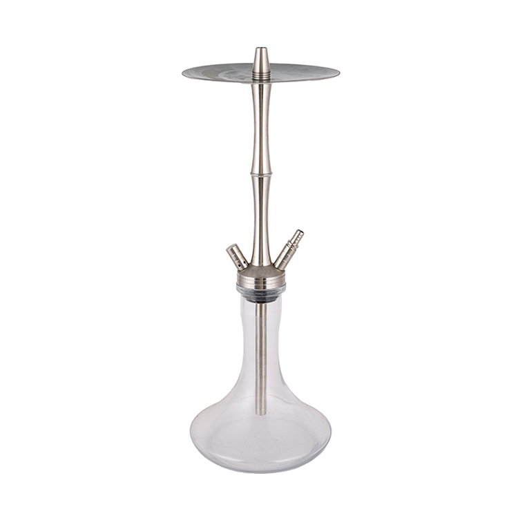 Hookah Dhá Pholl Cruach Dhosmálta Geal Gloine Silver 58cm