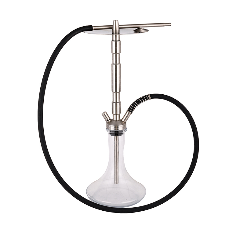 Gloine Geal Cruach Dhosmálta Airgid Dhá Pholl Hookah 58cm