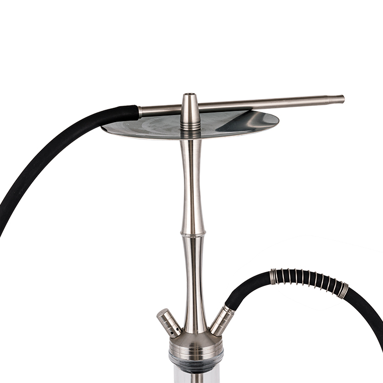 Hookah Dhá Pholl Cruach Dhosmálta Geal Gloine Silver 58cm