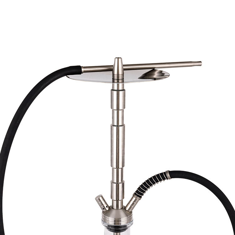 Gloine Geal Cruach Dhosmálta Airgid Dhá Pholl Hookah 58cm