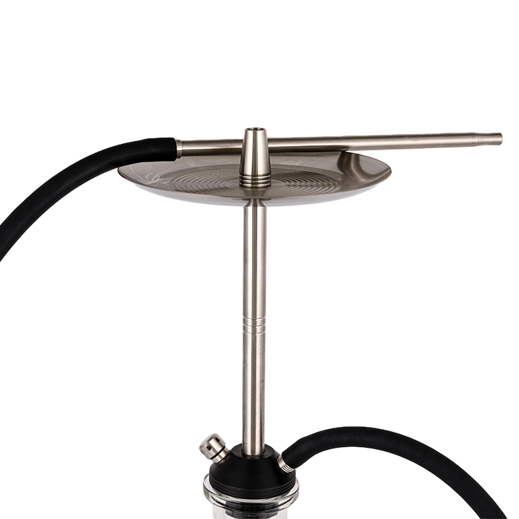 Pom Gloine Trédhearcach+ Poll Dúbailte Cruach Dhosmálta Hookah Airgid 56cm